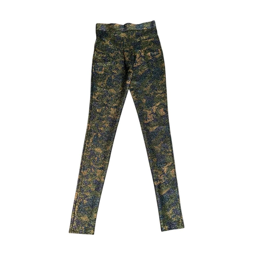 EXCELLENT CONDITION Ganni WOMEN METALLIC METALLIC CAMOUFLAGE-JERSEY LEGGINGS IN